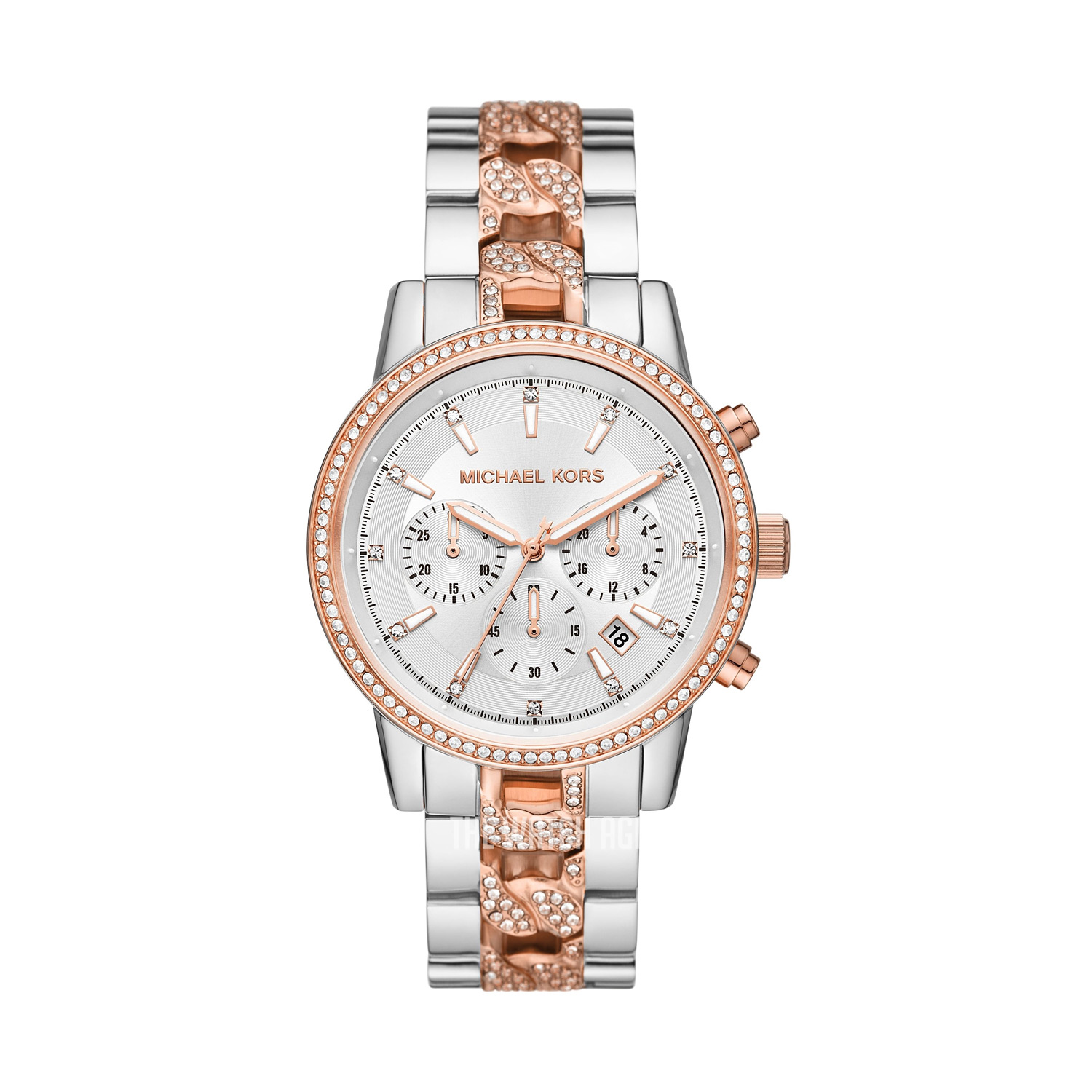 OWS - Michael Kors Ritz Quartz Chronograph Crystal White Dial Women's ...